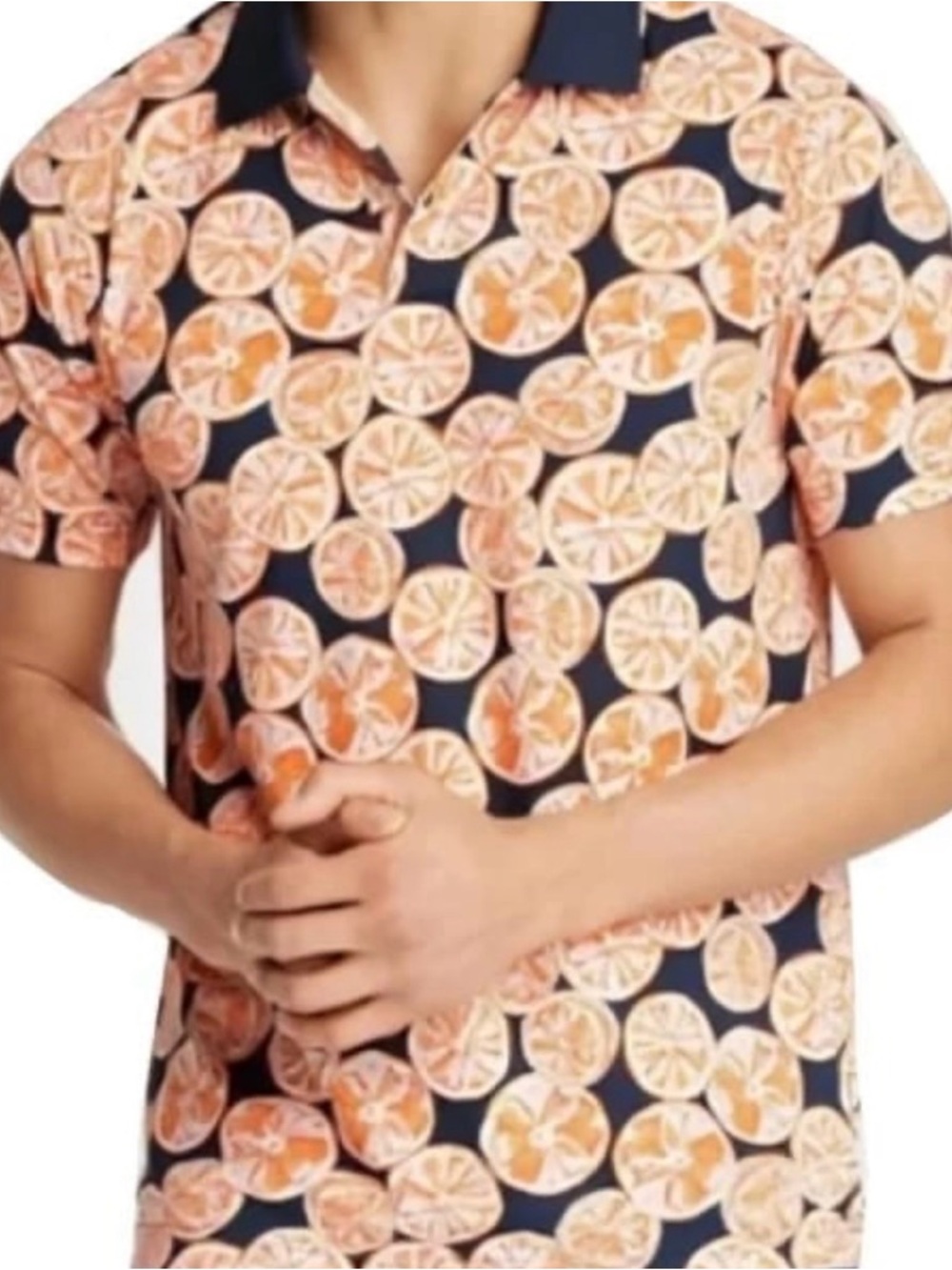 Goodfellow & Co Men's Orange Slices Polo Shirt Size SMALL NWT